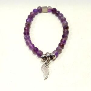 Purple Amethyst Stretch Healing Bracelet Costa Rica Souvenir Jewelry 6mm